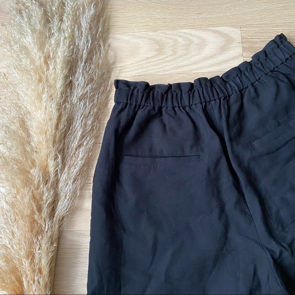 Club Monaco | Black Elastic Waist Paper Bag Trousers | size 0 - Picture 9 of 10